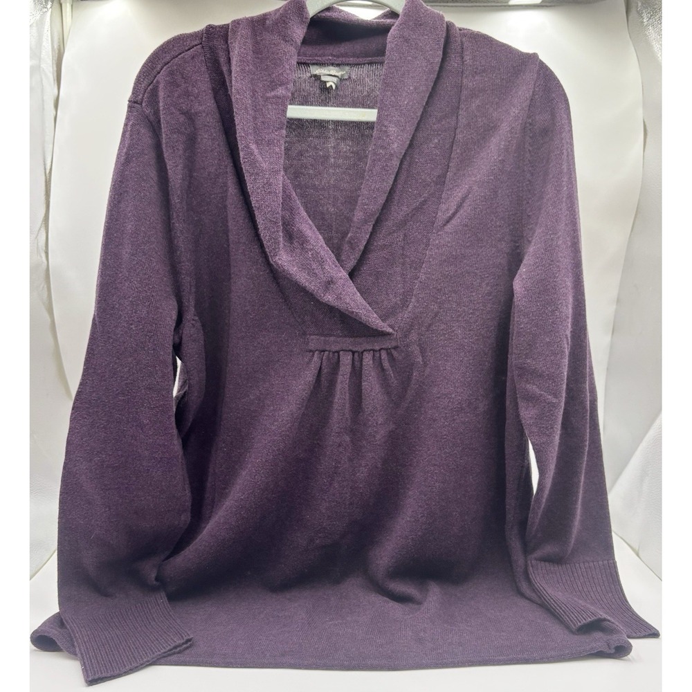 Eddie Bauer Oversized Collar‎ Sweater Purple Size 1X  Plus Cotton Blend Hike